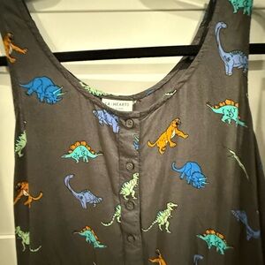 La Hearts Charcoal Dinosaur Print Top